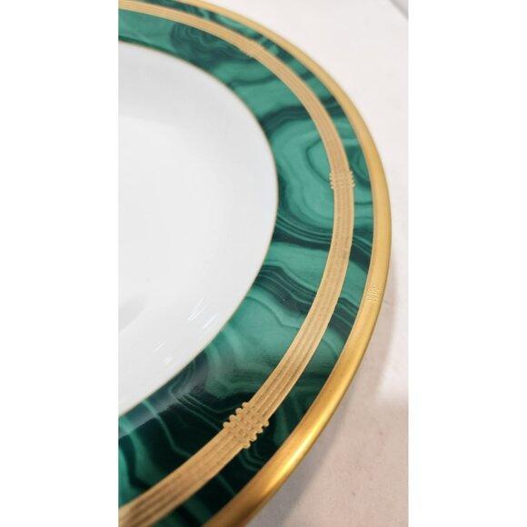 Vintage Christian Dior Malachite Gaudron 9.25" Rimmed Soup Bowl New Green - Picture 7 of 9